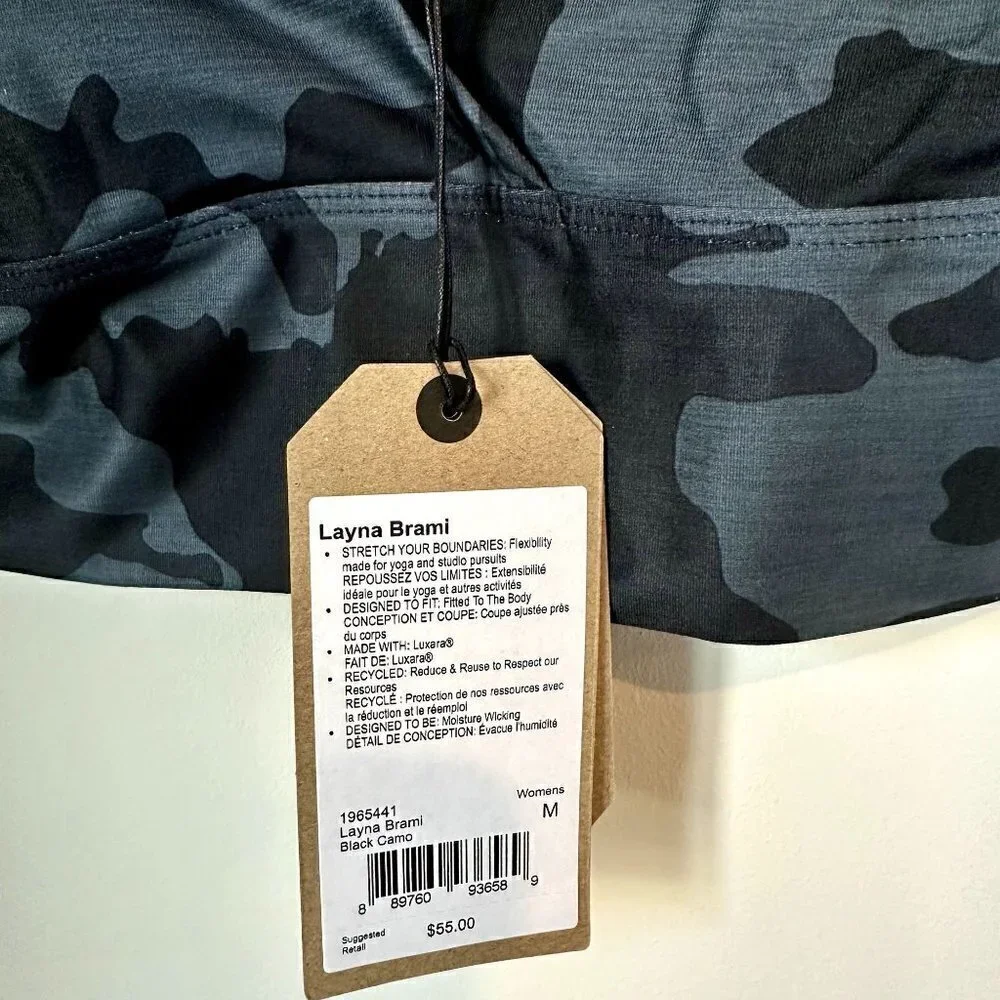 NWT Prana Layna Brami in Black Camo - Size Medium - Picture 5 of 9